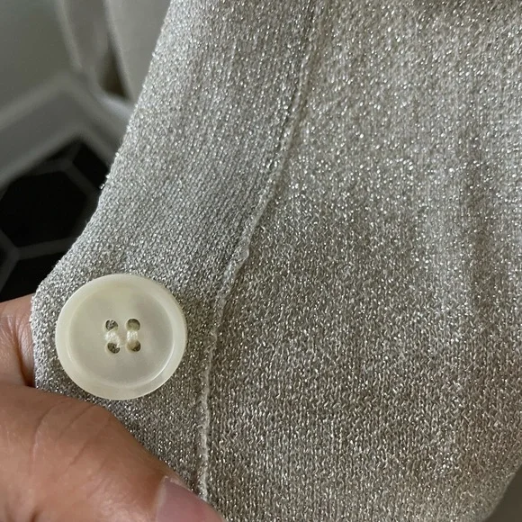 J. Crew Collection higher end line, silver long cardigan sweater, small like new - Picture 1 of 8